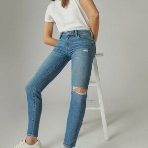 Lucky Brand Lolita low rise skinny distressed jeans women knee ankle new 2 26